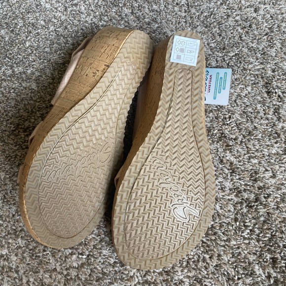 Skechers luxe foam pink cork wedge sling back sandals - Picture 8 of 8